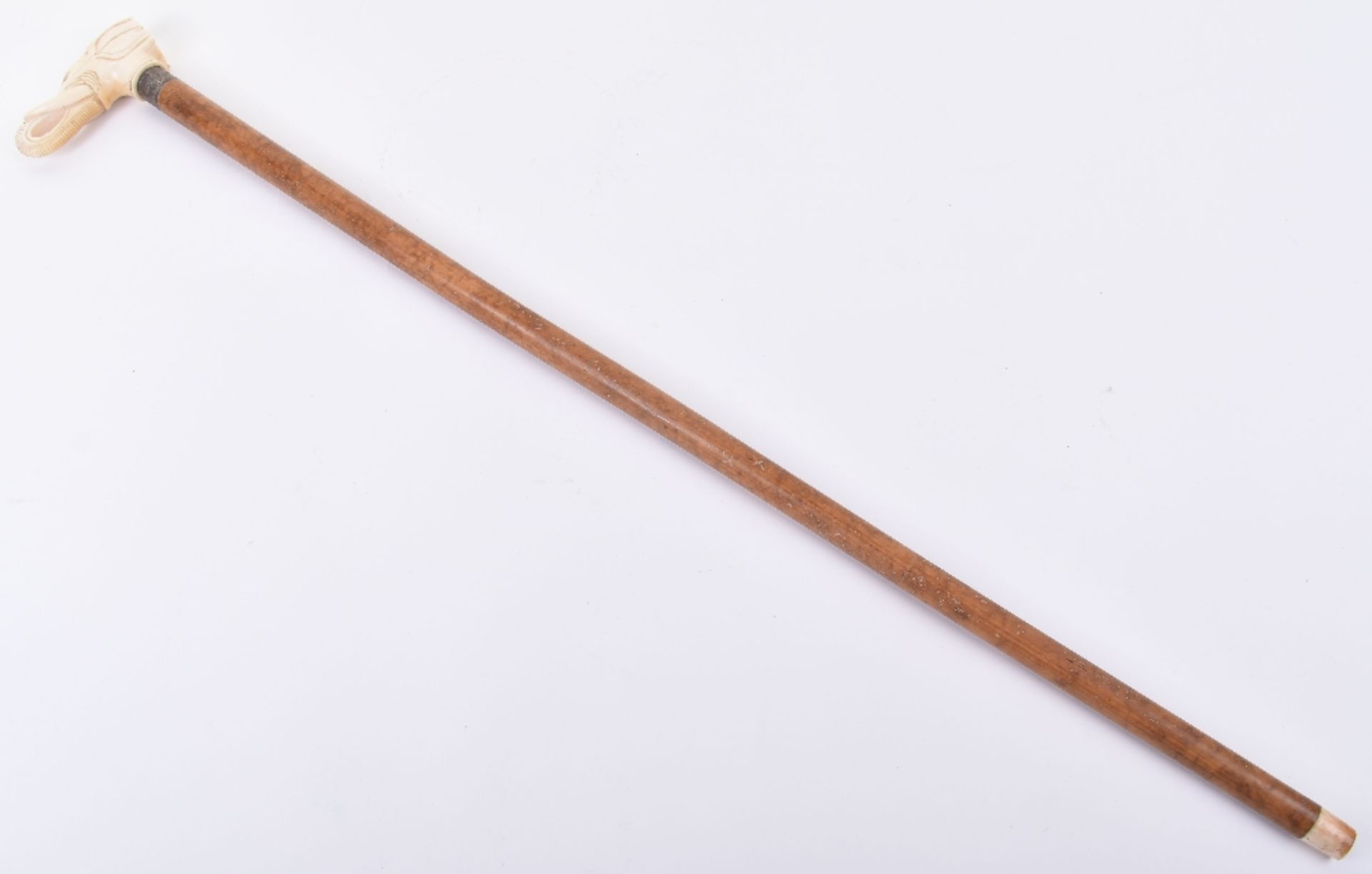 ^A late 19th century Indian ivory and malacca walking stick - Image 10 of 13