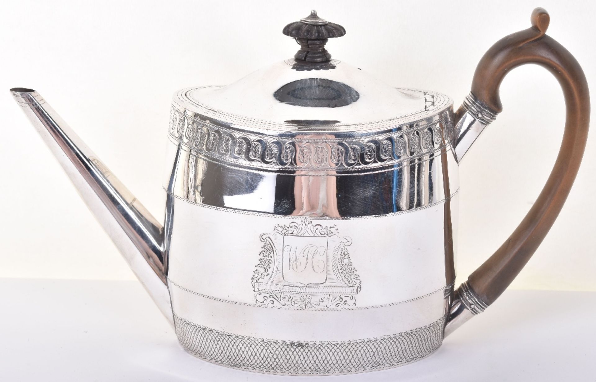 A George III silver teapot, Henry Chawner, London 1796 - Image 2 of 10