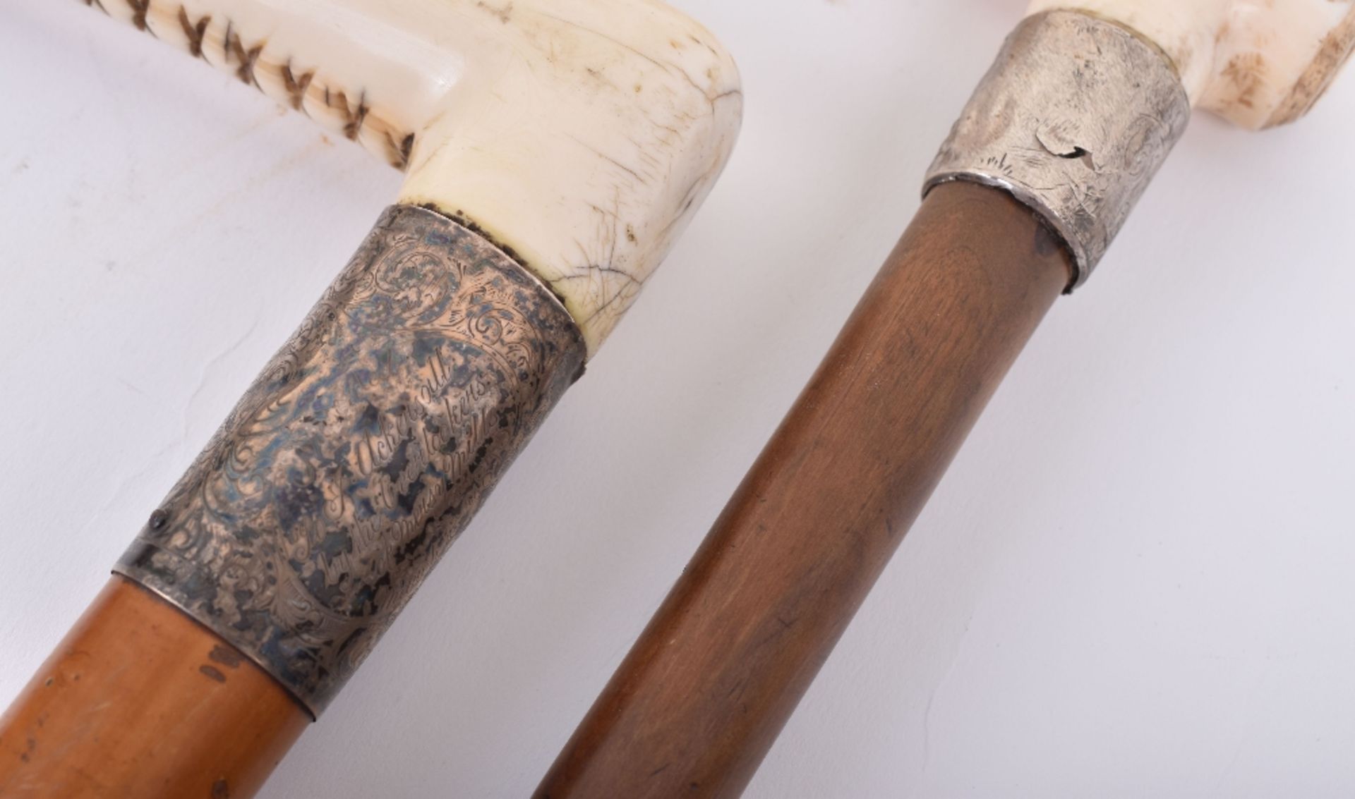 ^Four late 19th century ivory walking sticks - Image 2 of 5