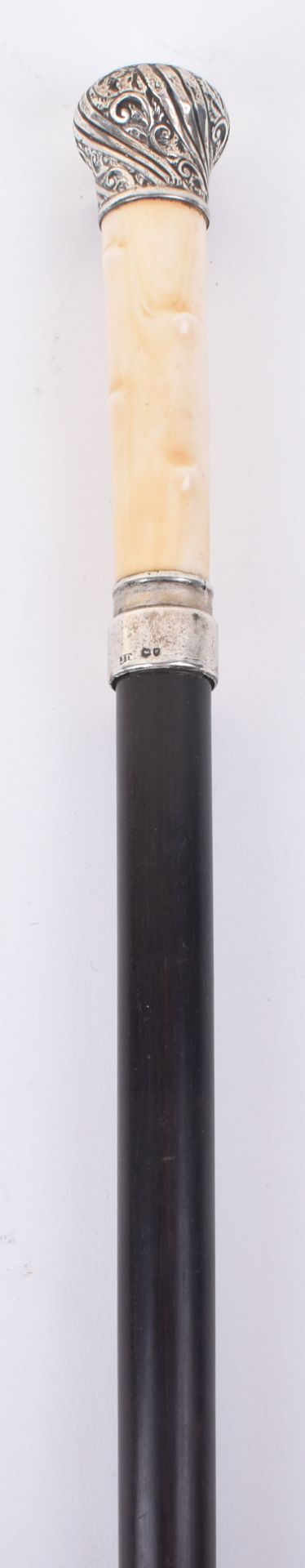 ^A fine Victorian silver and ivory walking stick, London 1893 - Image 8 of 11