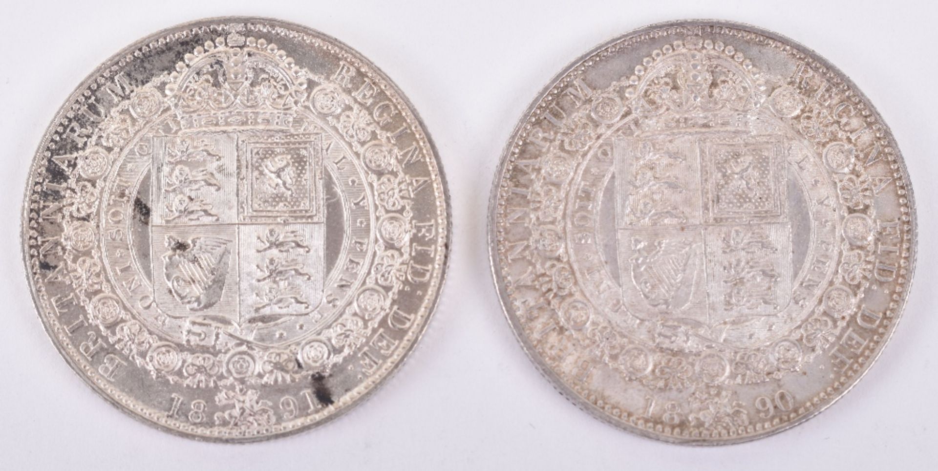 Victoria Halfcrown 1890 and 1891 - Image 2 of 2