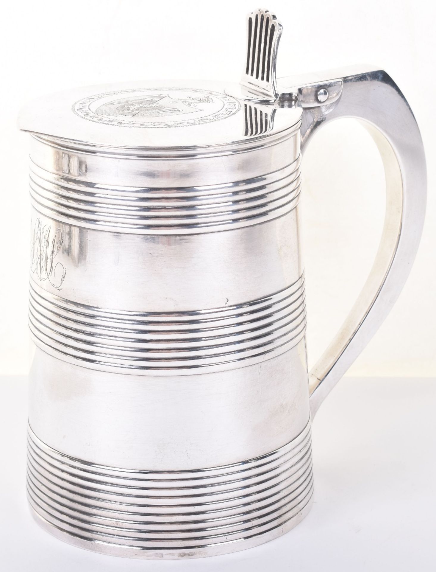 A George III silver tankard, Hester Bateman (overstruck Thomas Langford), London 1787 - Image 3 of 10