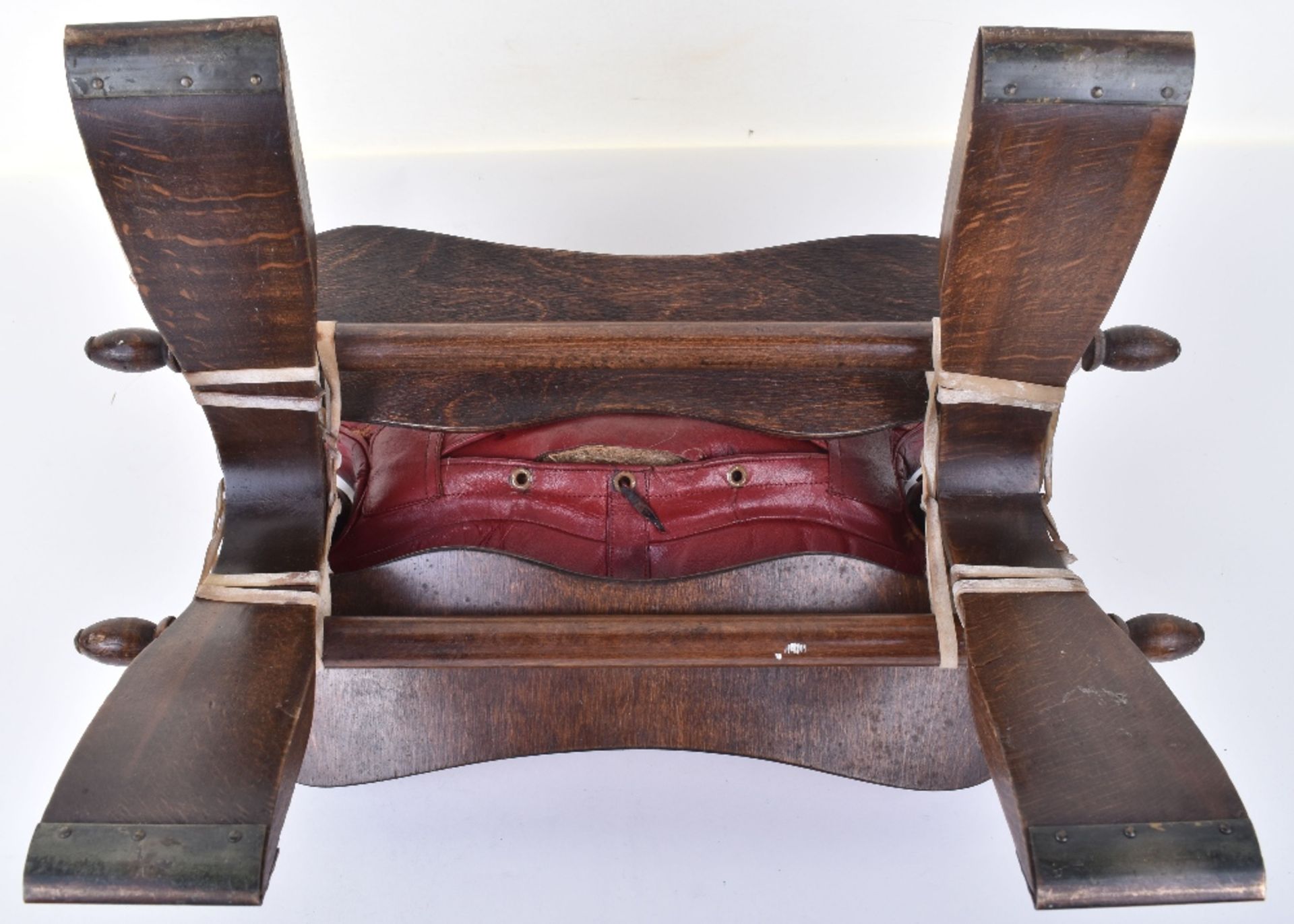 An early 20th century camel seat, leather seat and stud work - Image 5 of 5