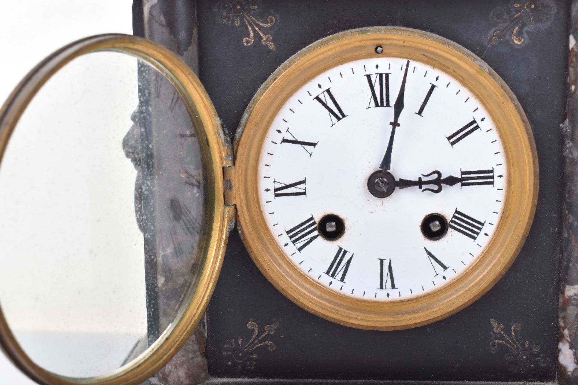 Victorian marble and black slate mantle clock - Image 5 of 10