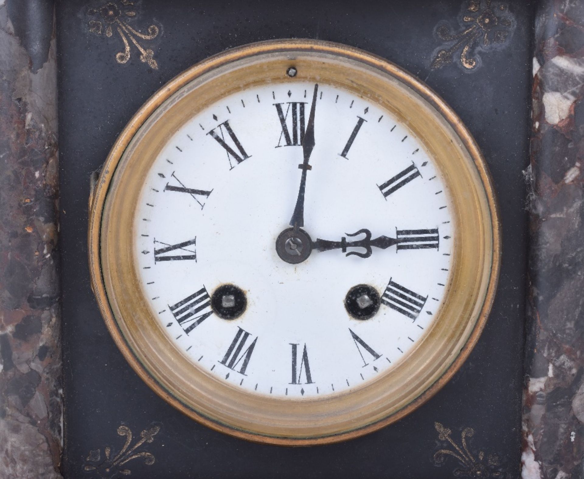 Victorian marble and black slate mantle clock - Image 2 of 10