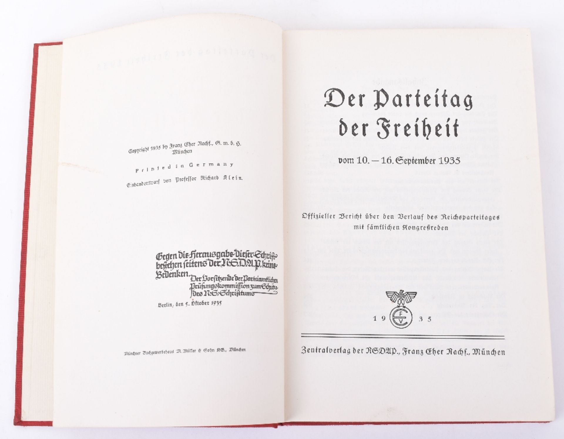 Original Third Reich Period Der Parteitag Der Freiheit Book - Image 2 of 2