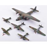 Six Dinky Toys Pre-War Aircraft