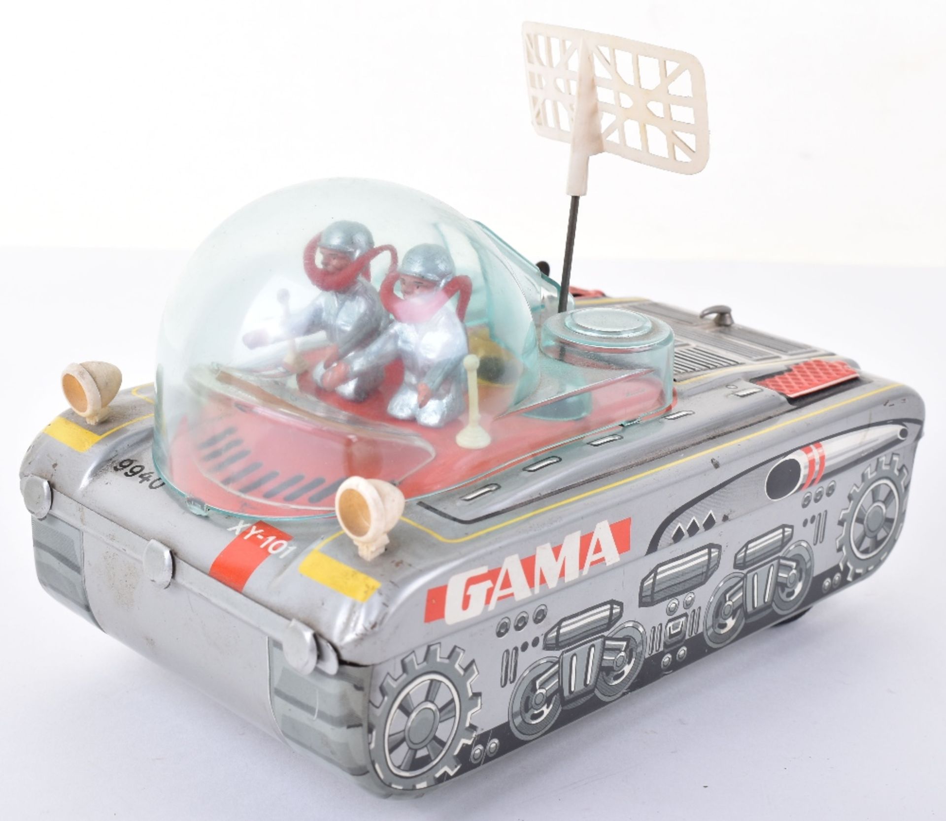 Gama 9940 XY-101 Space Tank tinplate battery operated toy, Western Germany 1960s