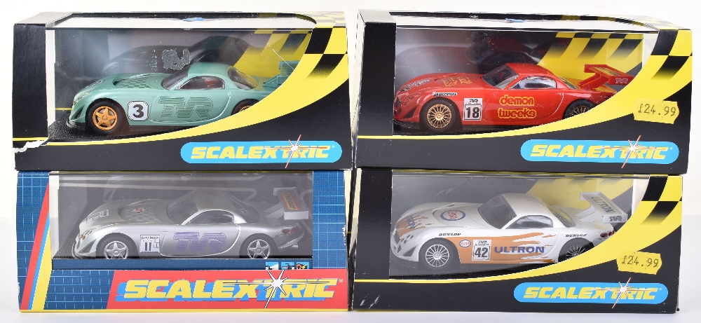 Four Scalextric TVR Boxed Cars