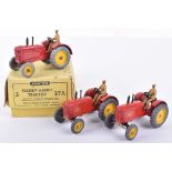 Dinky Toys 27A Three Massey-Harris Tractors in Trade Box