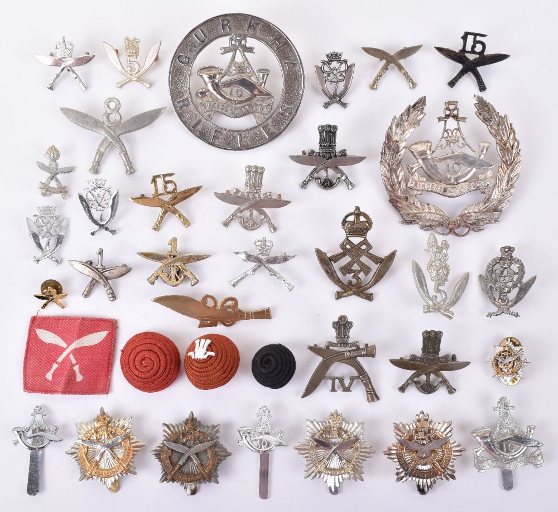 Grouping of Gurkha Regiment Badges and Insignia