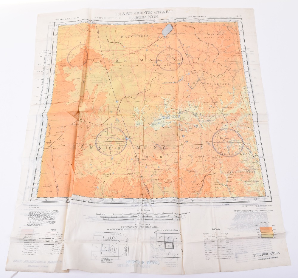 Selection of RAF and US Air Force Silk Maps - Image 6 of 16
