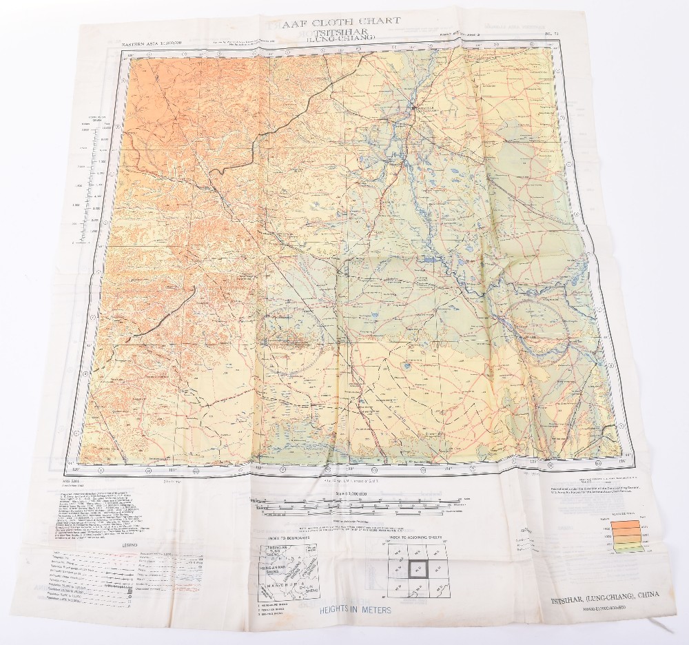 Selection of RAF and US Air Force Silk Maps - Image 5 of 16