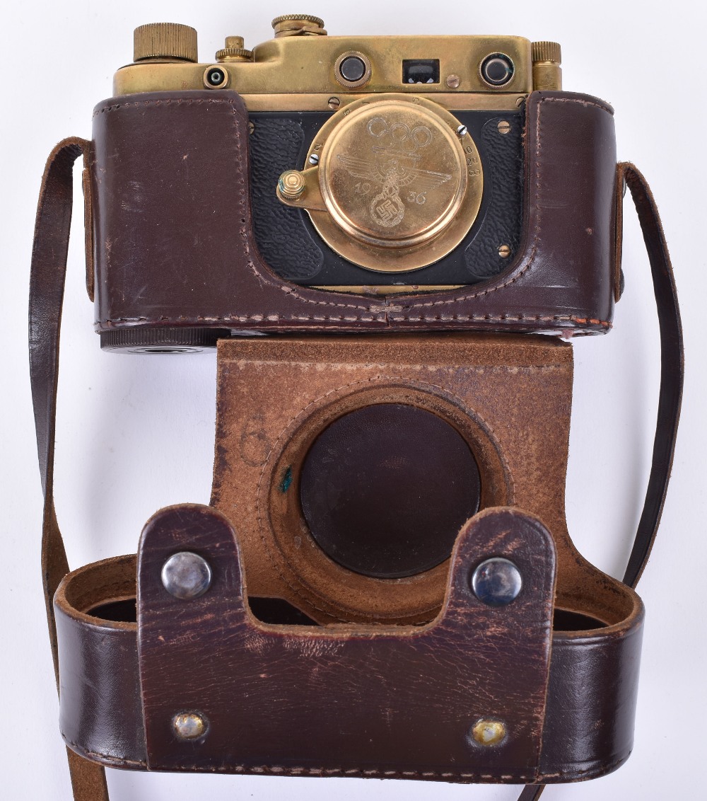 1936 Camera 1936 German Olympics Leica Camera, brass camera engraved eagle and ...