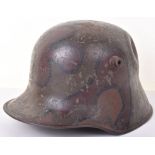 WW1 German Battle Damaged M-16 Steel Combat Helmet