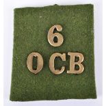 Great War Oxfordshire University 6th Officer Cadet Battalion Slip-on Shoulder Title