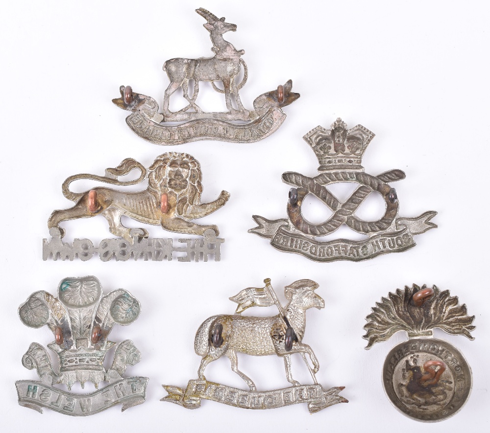 6x White Metal Volunteer Battalion Cap Badges - Image 2 of 2