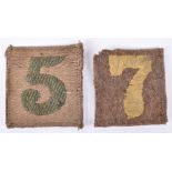 2x Cloth Battalion Numbers Worn by Officer Cadet and Training Reserve Brigades