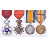 WW1 Medal Group of Four Officer Royal Marine Artillery