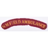 North Midland Field Ambulance Cloth Shoulder Title