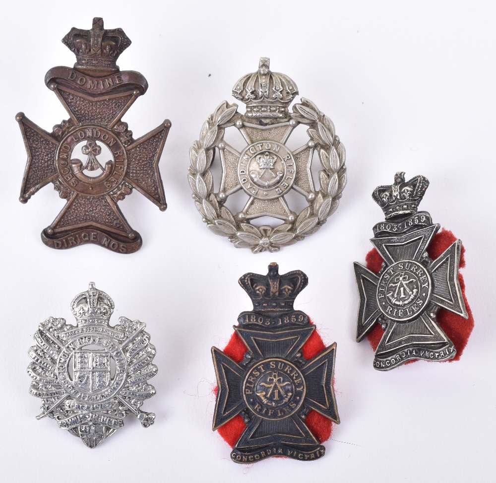 5x London Regiments Field Service Cap Badges