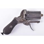 6 Shot 7mm Pin Fire Pepperbox Revolver