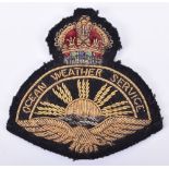 Rare Royal Air Force Ocean Weather Service Officers Cap Badge