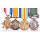 1914-15 Star Medal Trio and George V Territorial Efficiency Medal 22nd (Kensington) Battalion Royal