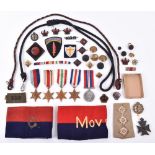 WW2 Rifle Brigade Medals and Insignia Grouping