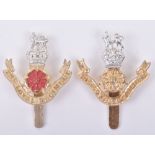 2x Variations of Loyal North Lancashire Regiment Anodised Cap Badges