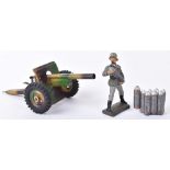 Lineol Artillery Piece and Gun Layer Figure
