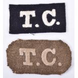 2x WW1 Tank Corps Slip-on Shoulder Titles