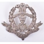 Hallmarked Silver Middlesex Regiment Officers Cap Badge