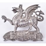 Hallmarked Silver The Buffs East Kent Regiment Officers Cap Badge