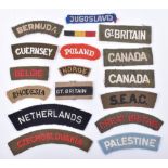 Selection of WW2 Allied Nationality Shoulder Titles