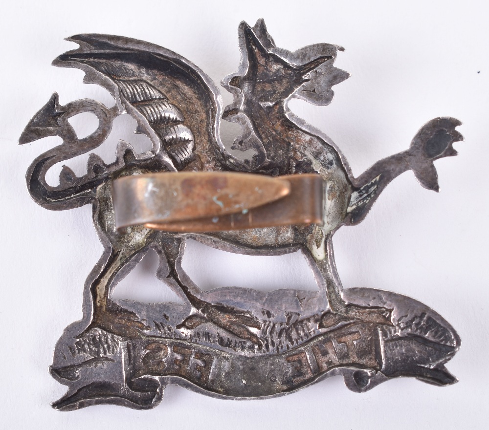 Hallmarked Silver The Buffs East Kent Regiment Officers Cap Badge - Image 2 of 2