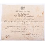 WW1 Mention in Despatches Certificate 9th Battalion Cheshire Regiment