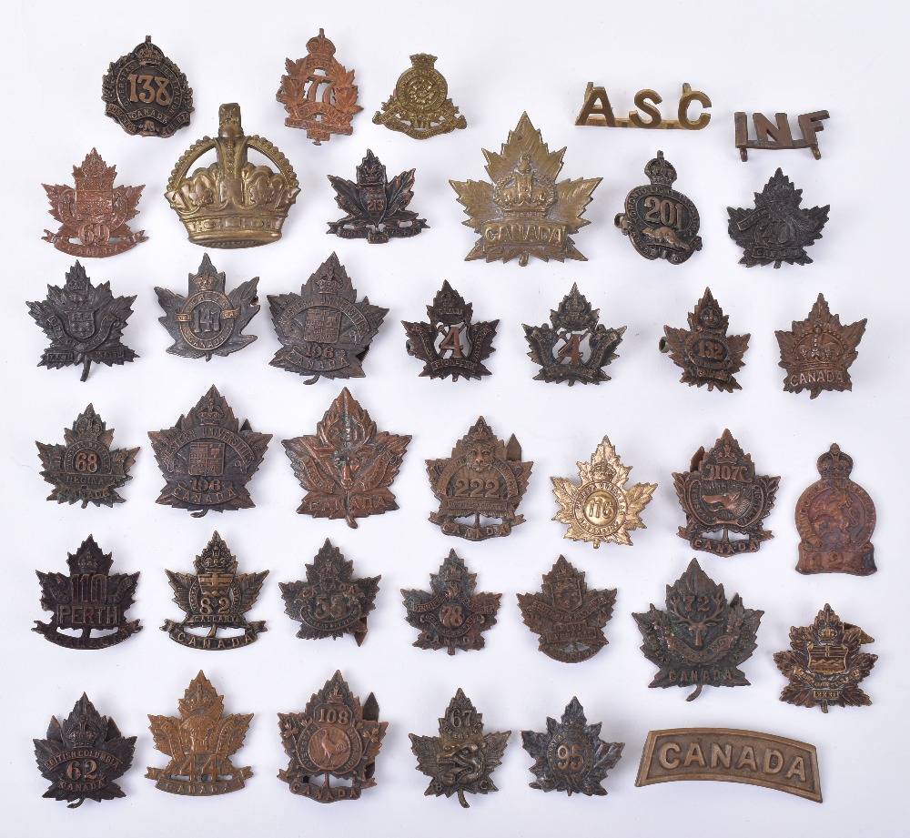 35x Canadian Expeditionary Force Collar Badges