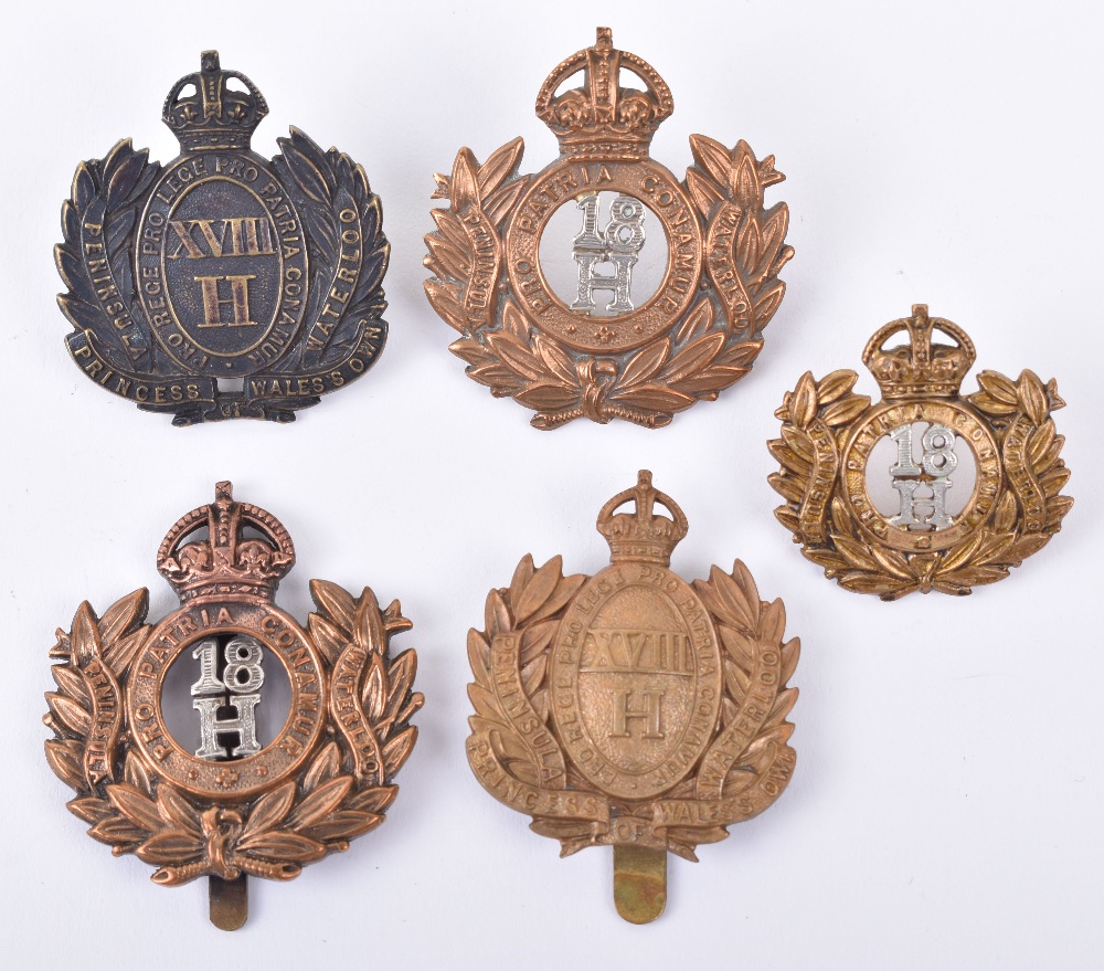 Selection of 18th Hussars Cap Badges