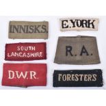 6x Far East Made Slip-on Regimental Shoulder Titles