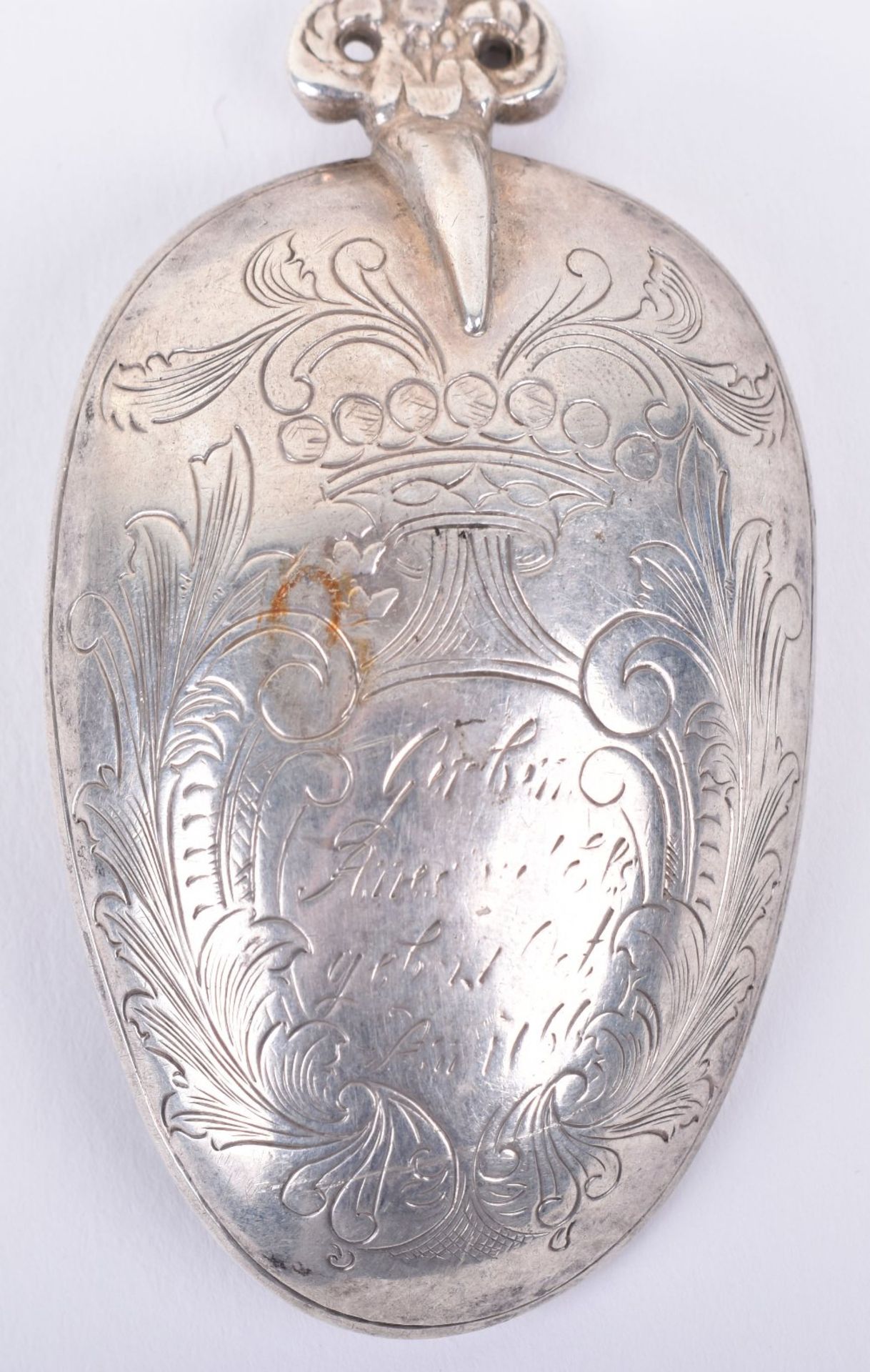 An 18th century Dutch silver spoon, marked 1766 - Image 6 of 7