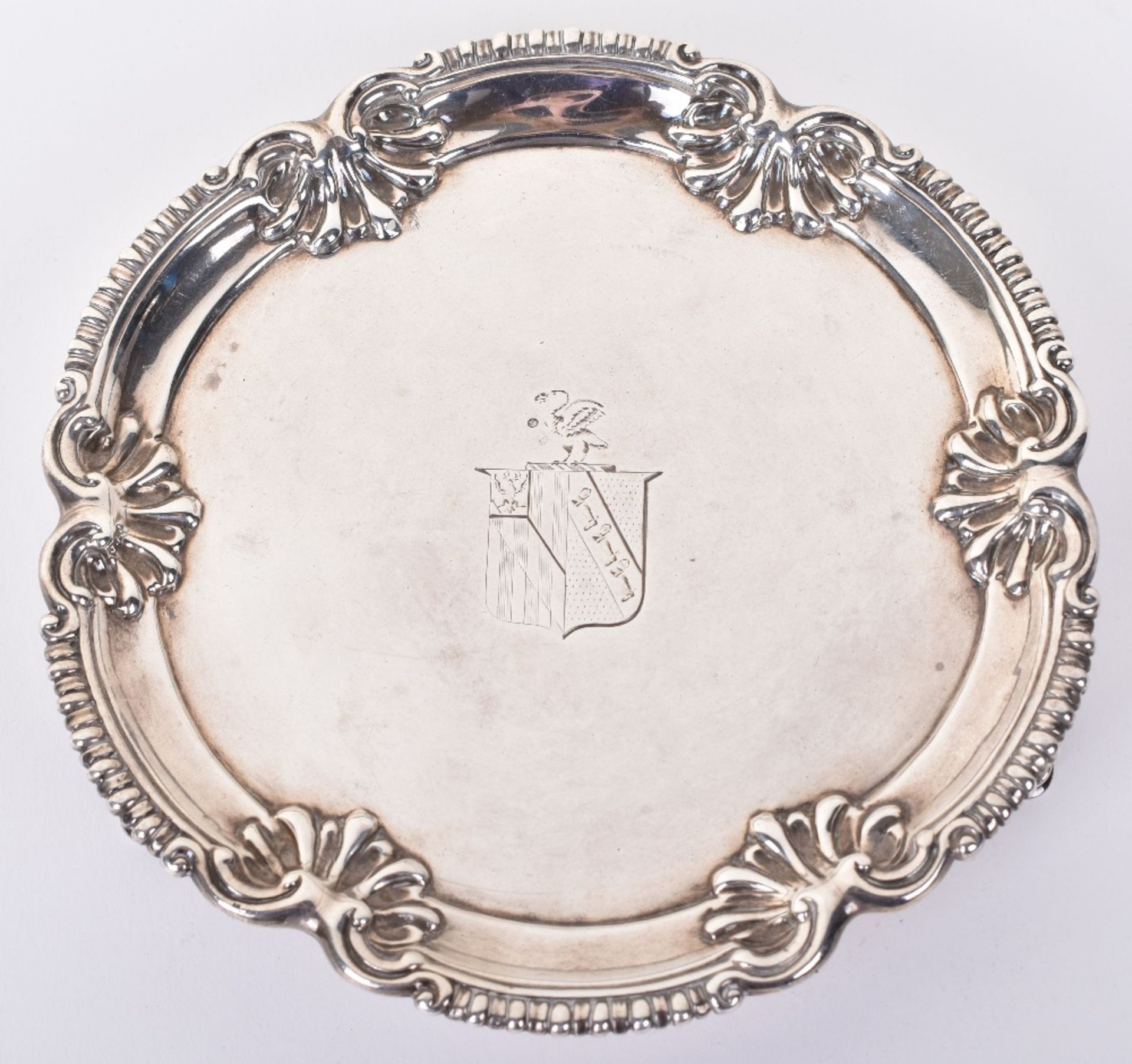 An early George III silver salver, by David Bell, London 1768