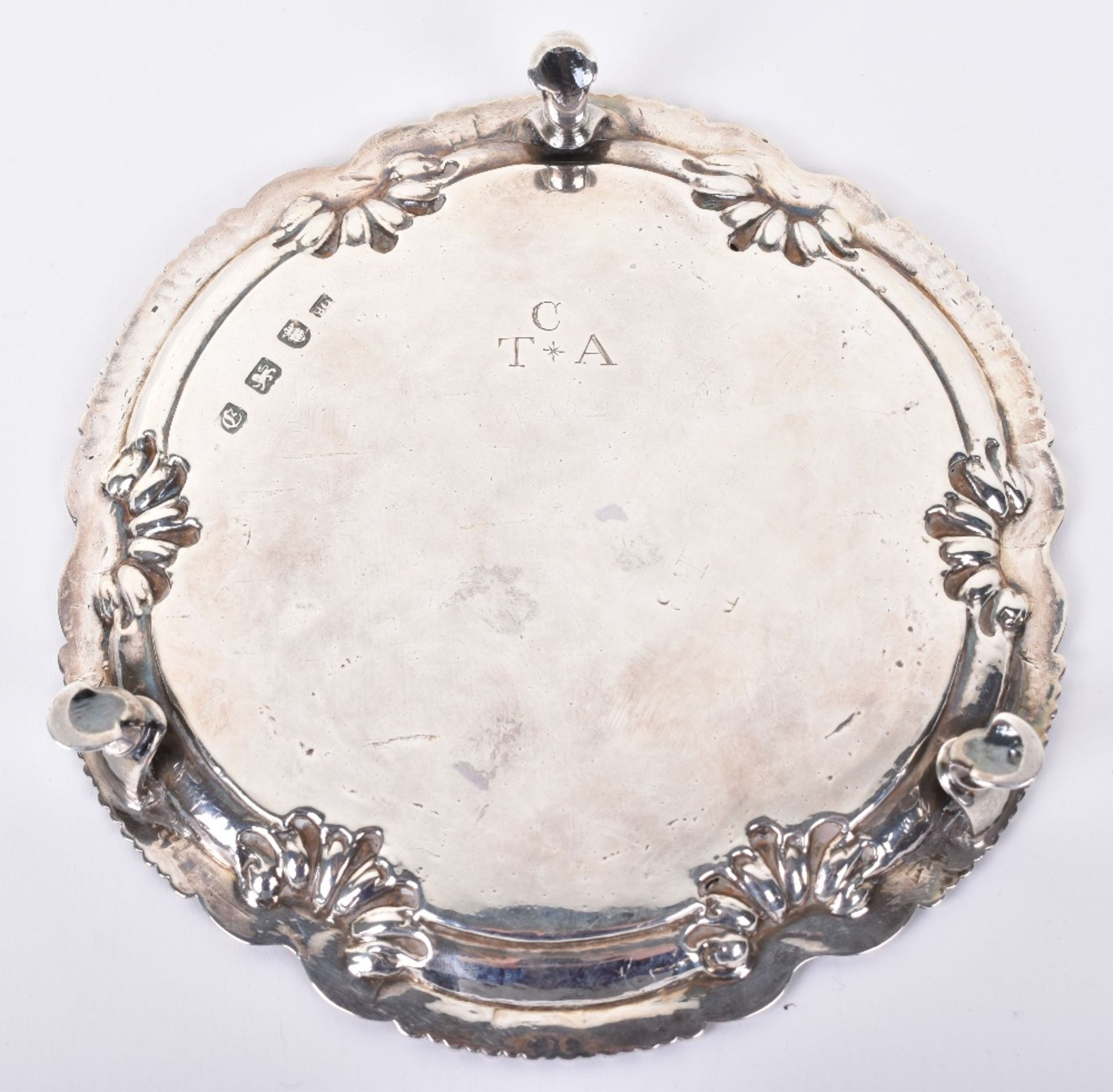 An early George III silver salver, by David Bell, London 1768 - Image 4 of 5