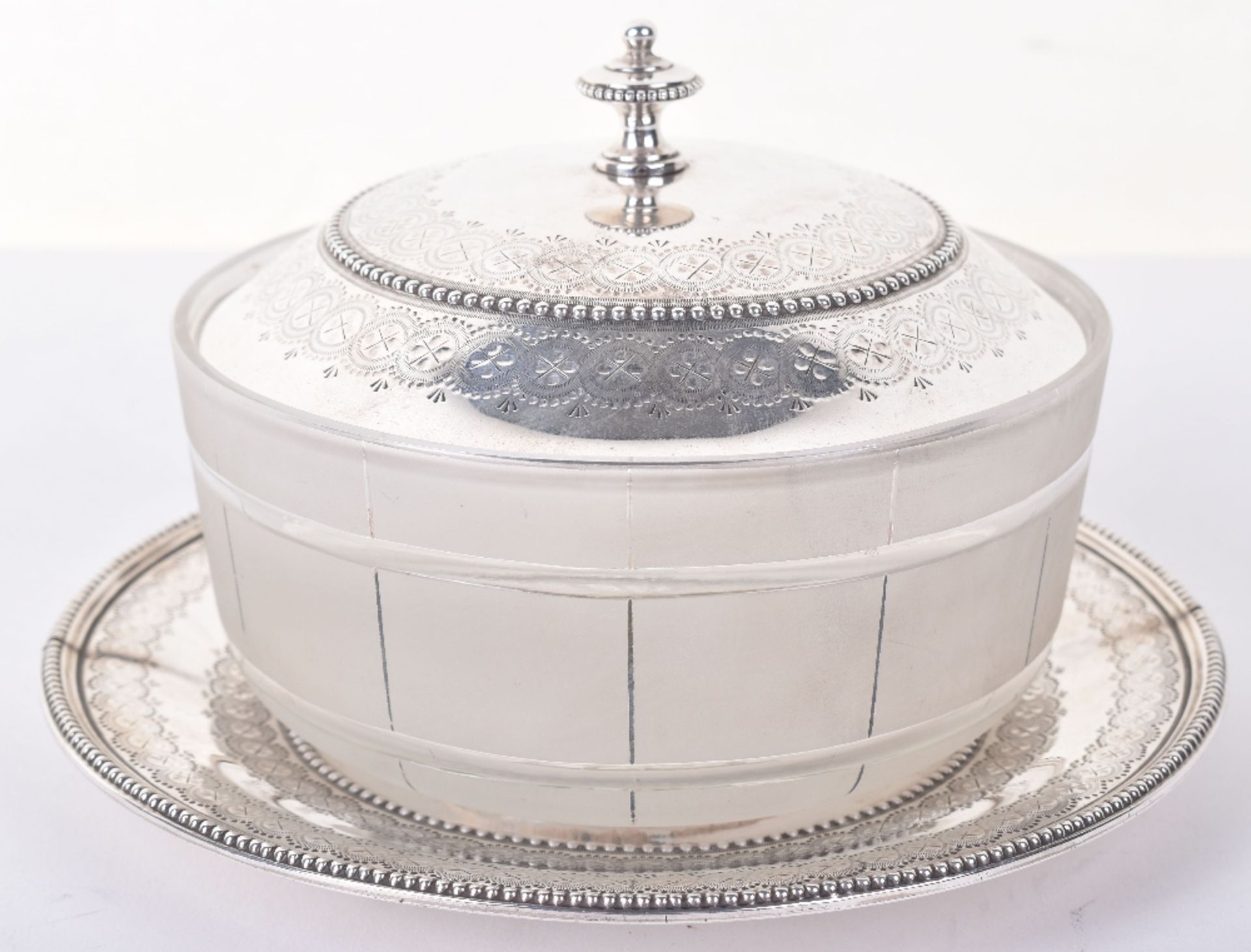 A Victorian silver and glass butter dish, by Bradbury & Henderson, London 1880 - Image 2 of 8