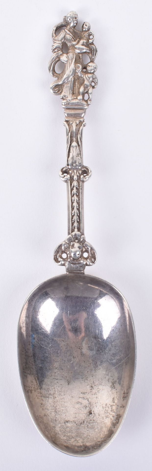 An 18th century Dutch silver spoon, marked 1766