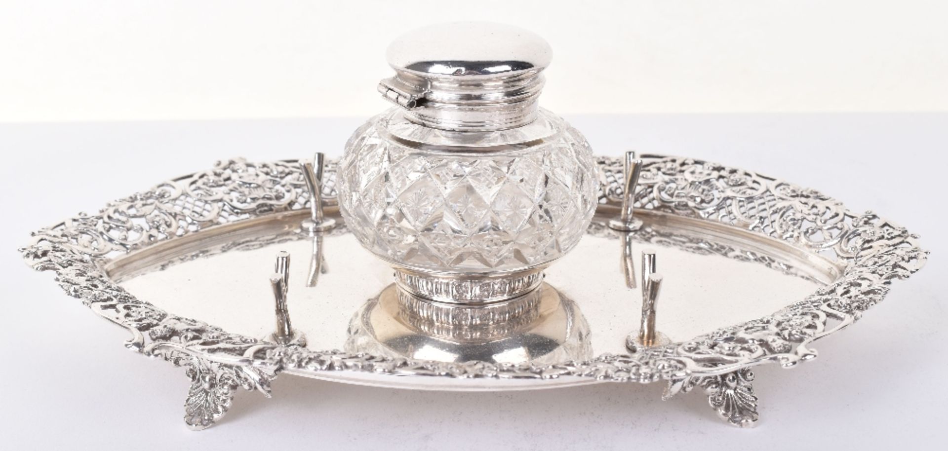 A Victorian silver inkstand, by William Gibson & John Langman - Image 2 of 9