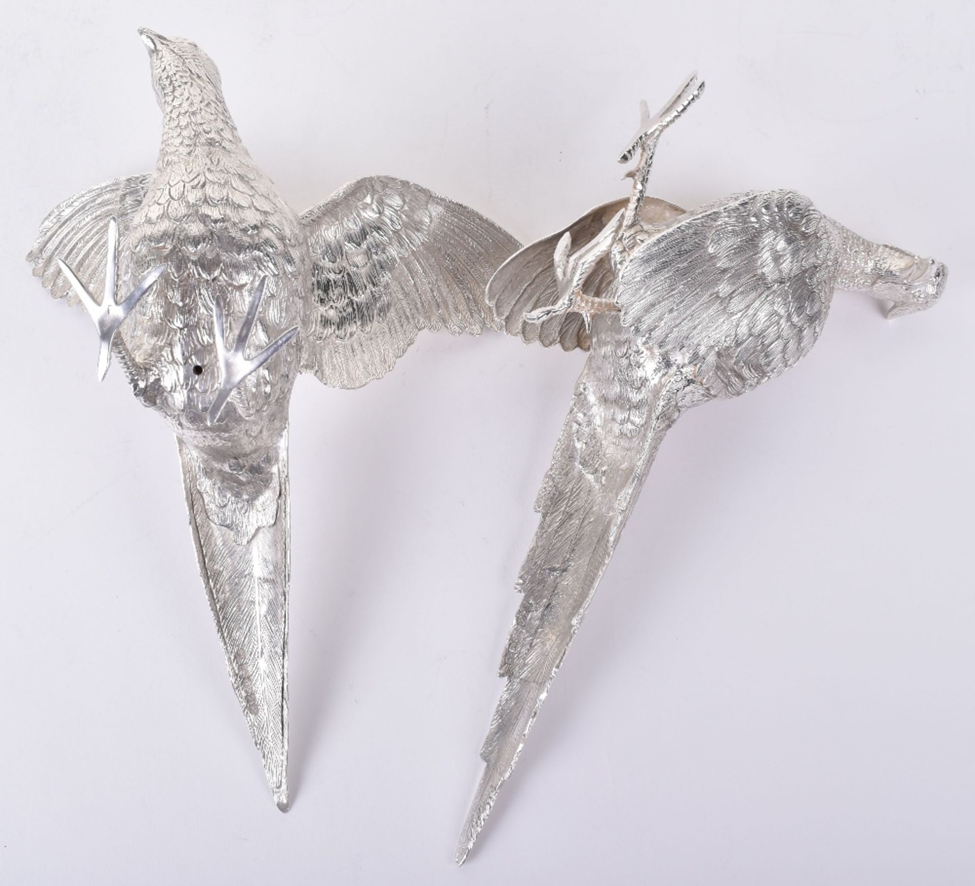 A pair of modern silver pheasants, by C.J. Vander, London 2018 - Image 5 of 5