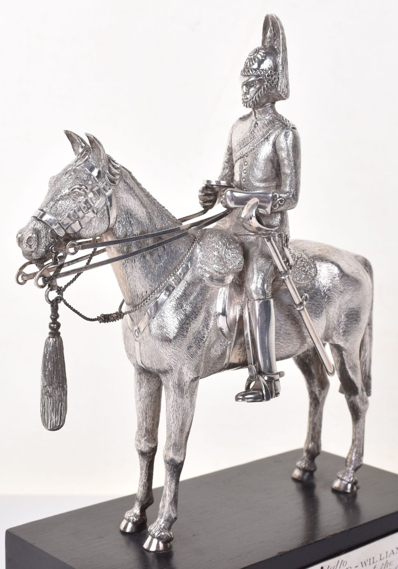 A 20th century silver model of a Royal Dragoon Guard, London 1986 - Image 2 of 7