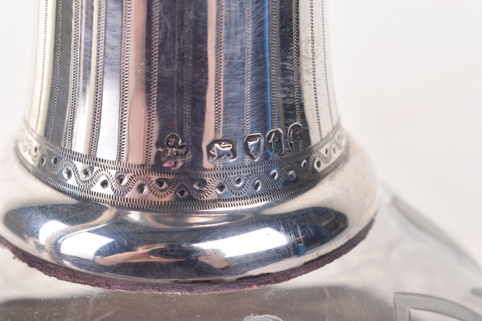 A Victorian silver and glass claret jug, by Barnard Bros, London 1874 - Image 6 of 8