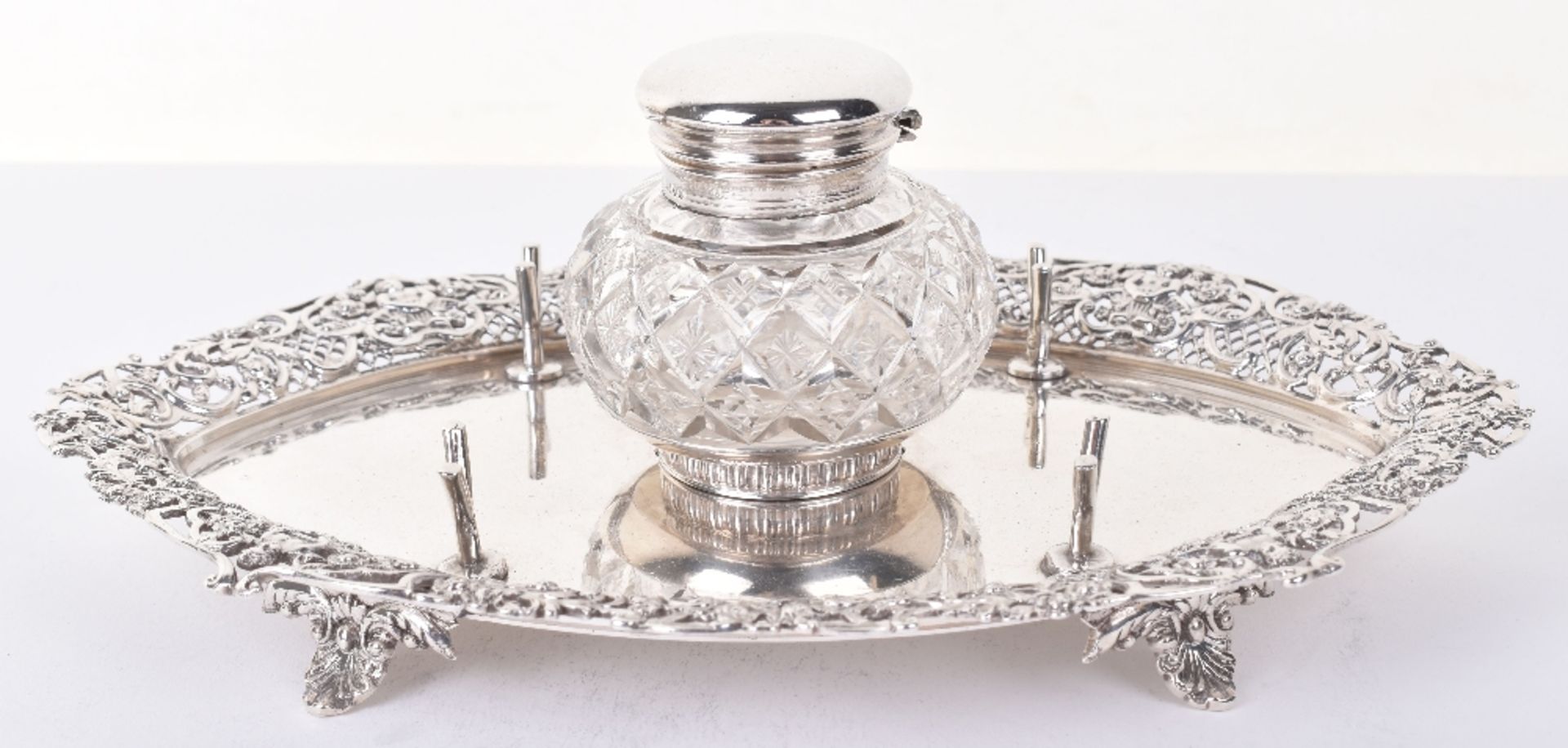 A Victorian silver inkstand, by William Gibson & John Langman
